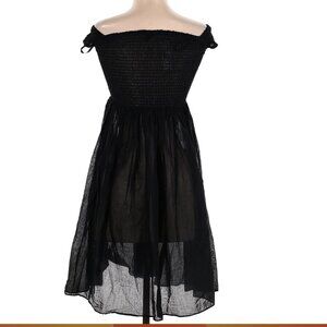 J. Crew Black Ruched Off-Shoulder Sundress